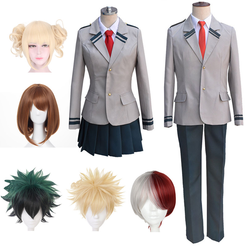 Anime My Hero Midoriya Izuku Cosplay Costume Academia High School Student Uniform Halloween Party Co