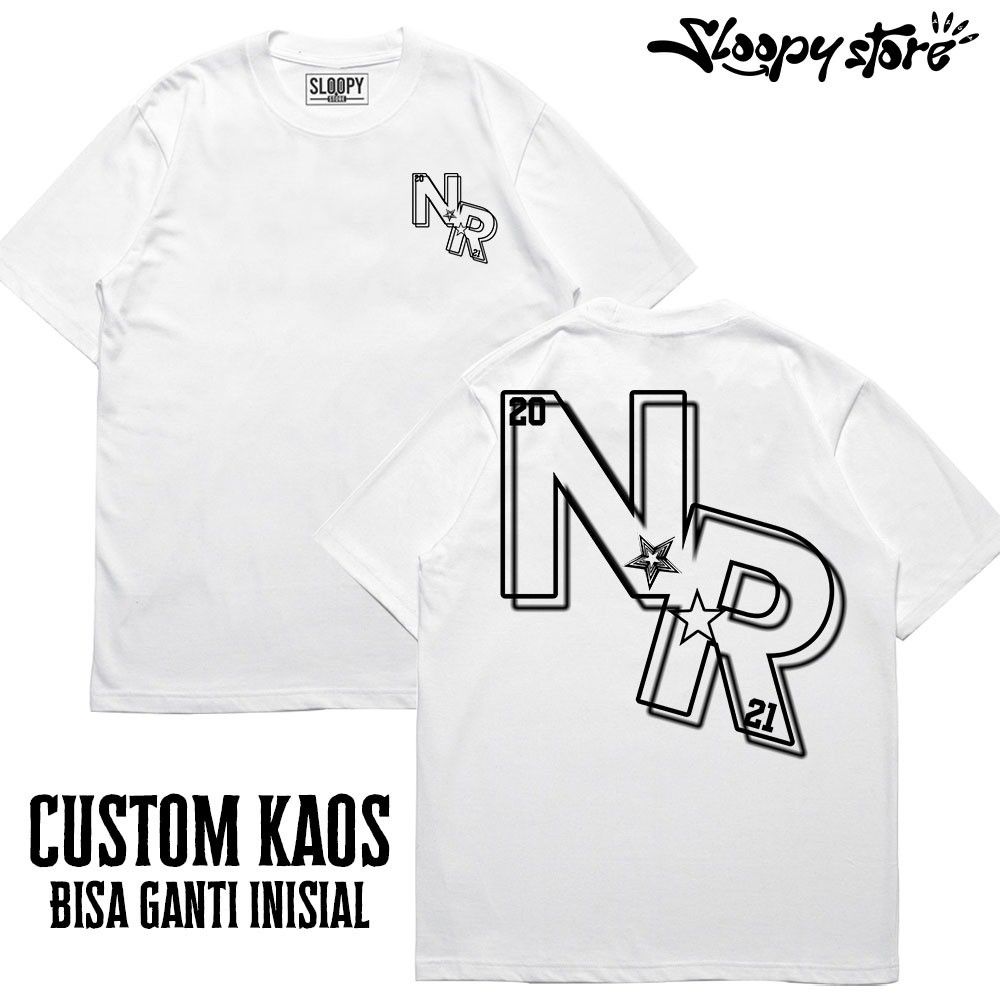 SLOOPY Kaos Custom Bucin INISIAL bisa ganti nama /Kaos Bucin/Kaos Pasangan/Kaos couple