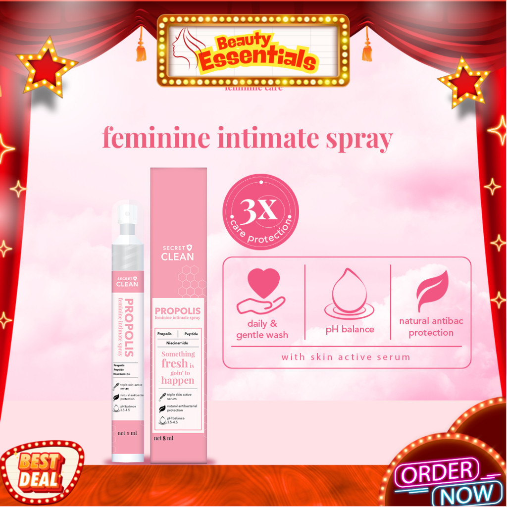Secret Clean Propolis Feminine Intimate Spray 8ml BPOM nyaman digunakan