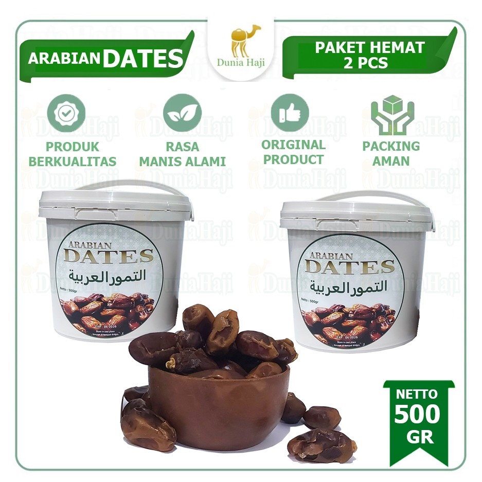 Kombo Paket Kurma Arabian Dates 2 pcs Kemasan Ember Paket Hemat Berkualitas Asli Arab - BwerkahShop8