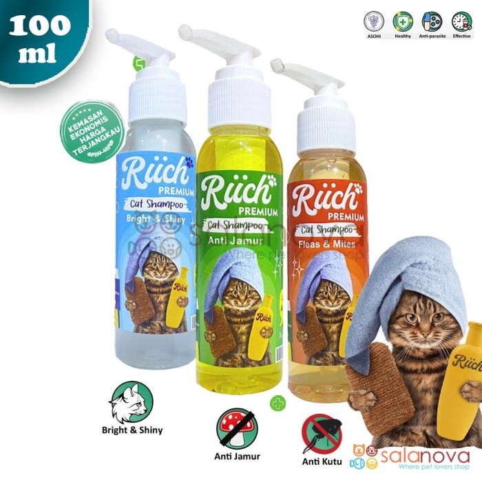 Riich Shampo Kucing Anti Kutu Jamur 100ml Wangi