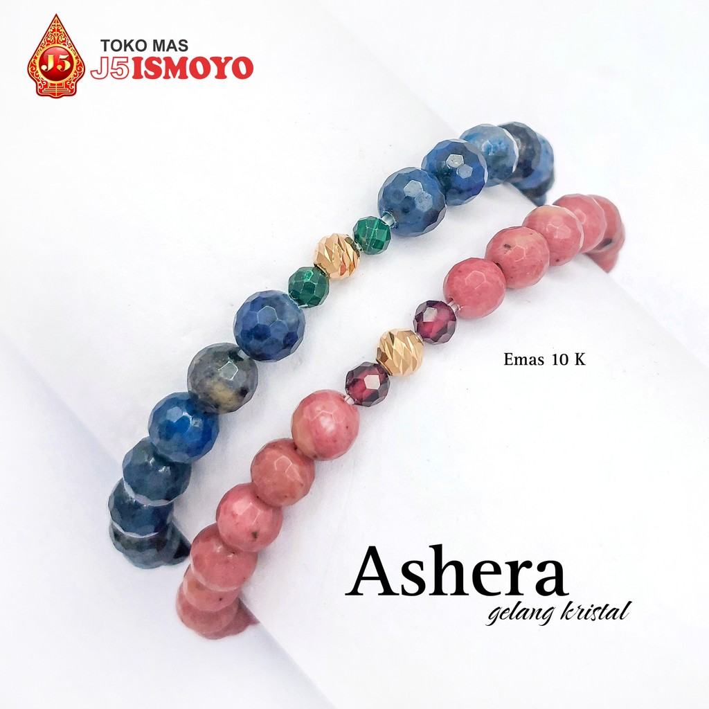 Gelang Giok Kombinasi Emas Mas Asli 10K Ashera J5 Ismoyo