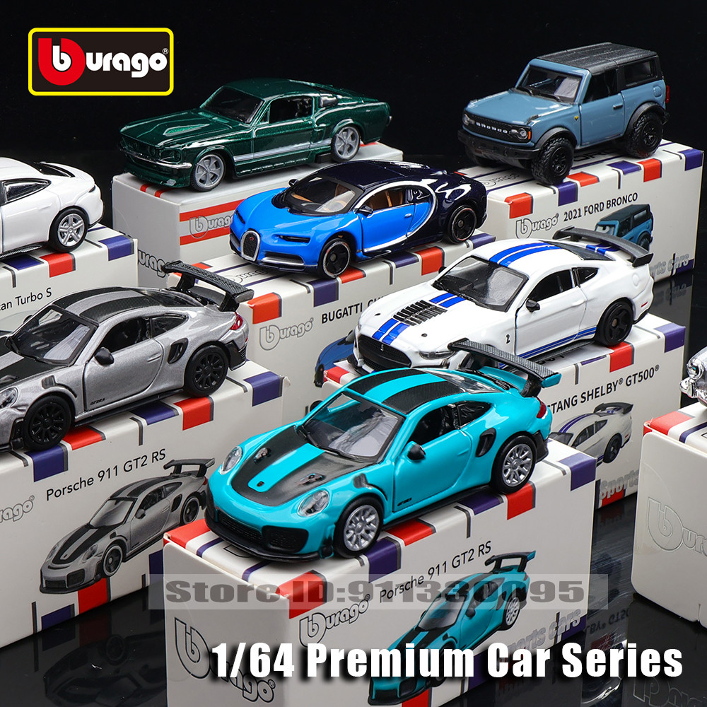 Bburago 1:64 Porsche 911 GT2 RS LAMBORGHINI sian fkp 37 Mustang GT500 Car Model Collection Kids Xmas