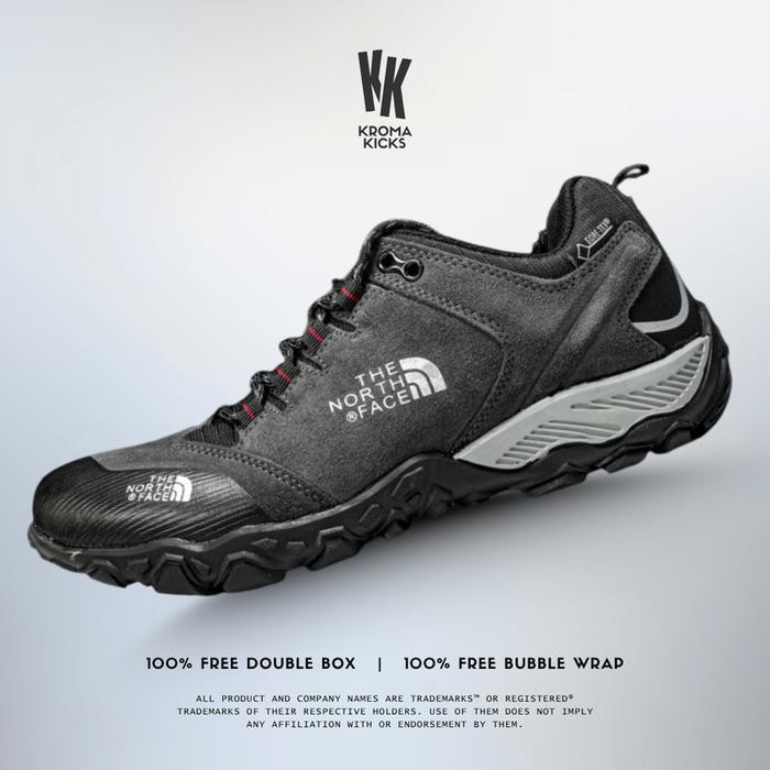 The North Face Outdoor Mountaineering Cross Country Hiking Shoes Sneaker Black Dark Grey Orange 869B