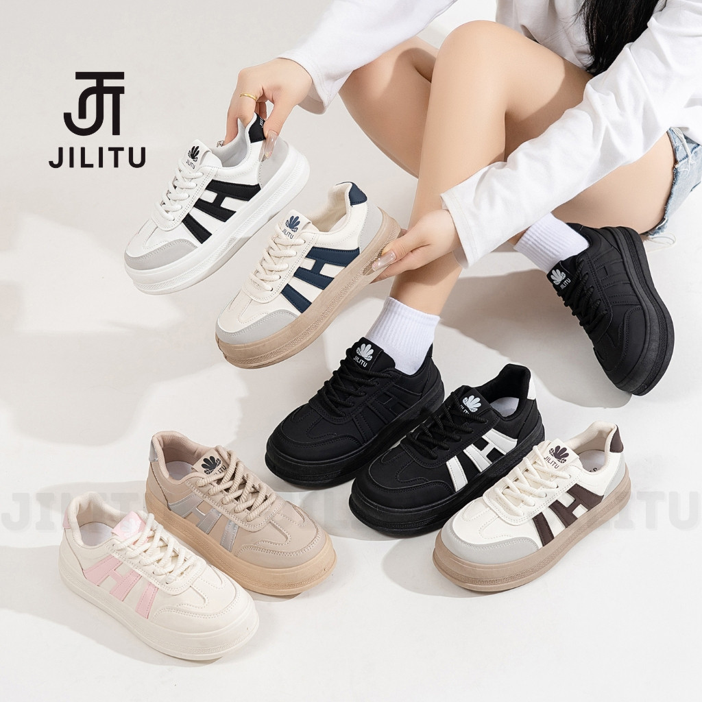 EVO STORE JILITU HK-02 SEPATU WANITA SNEAKERS FASHION KOREAN TREND CASUAL FREE BOX