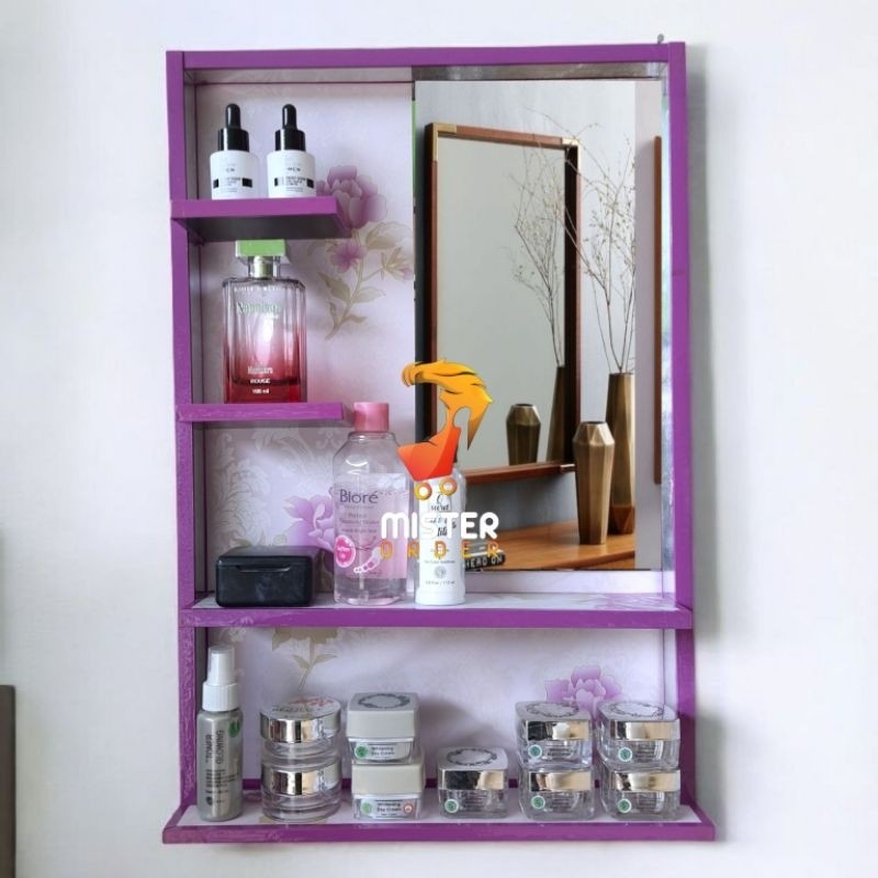 Rak Kosmetik Gantung Jumbo - Rak Kosmetik Kayu Kokoh dan Kuat - Rak Make Up