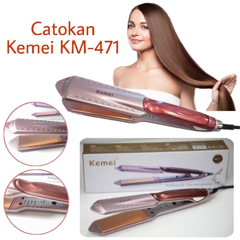 Catokan Kemei KM-471 Hair Straightener / Alat Catok Rambut Kemei KM 471 / Alat Pelurus Rambut / Cato