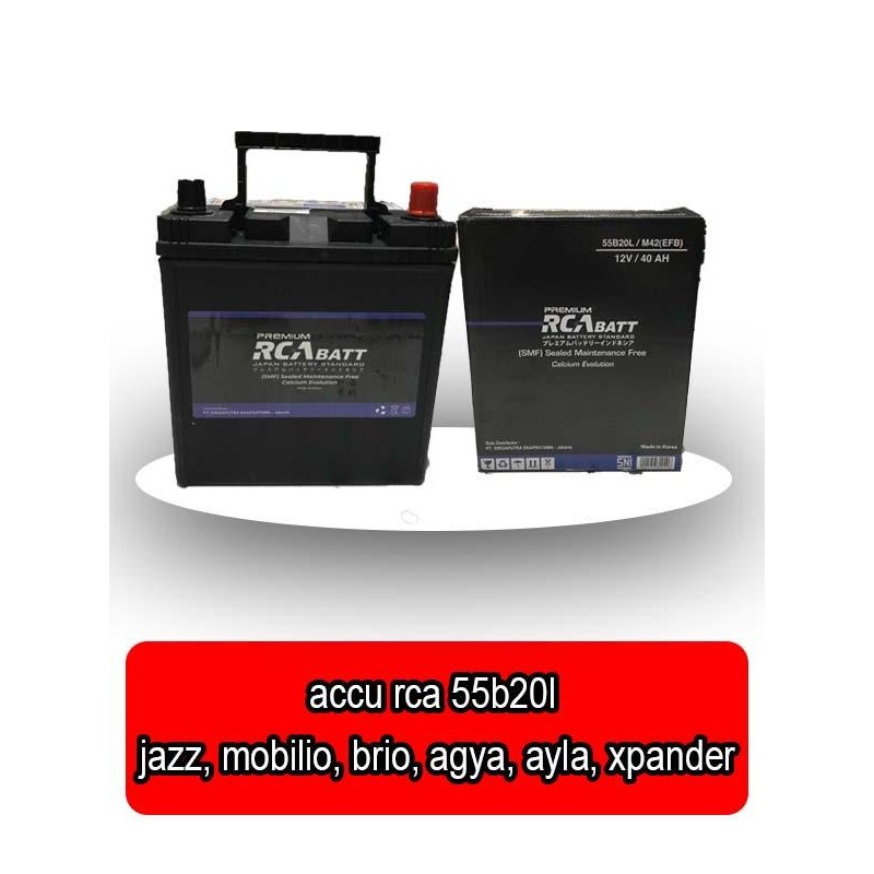 accu rca 55b20l ; jazz, mobilio, brio, agya, ayla, xpander - 69109 -