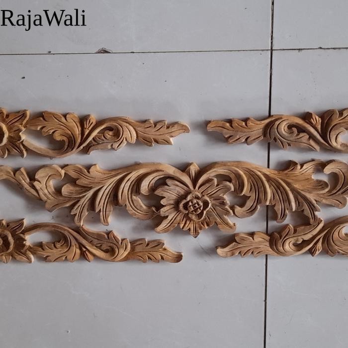 Hiasan Dinding Satu Set Ornamen Ukir Tempel Dekorasi Rumah Jati Kayu ukiran  tempel - Vernish RJ14