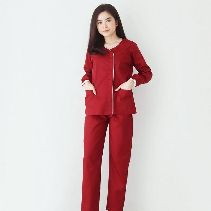 [Renne] Baju Seragam Suster Zoe Long Sleeve / Seragam Baby Sitter Jumbo / Seragam Nanny Big Size / B