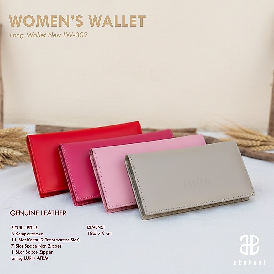 Dompet Kulit Wanita Abekani LW002 Dompet Lipat Dompet Kartu