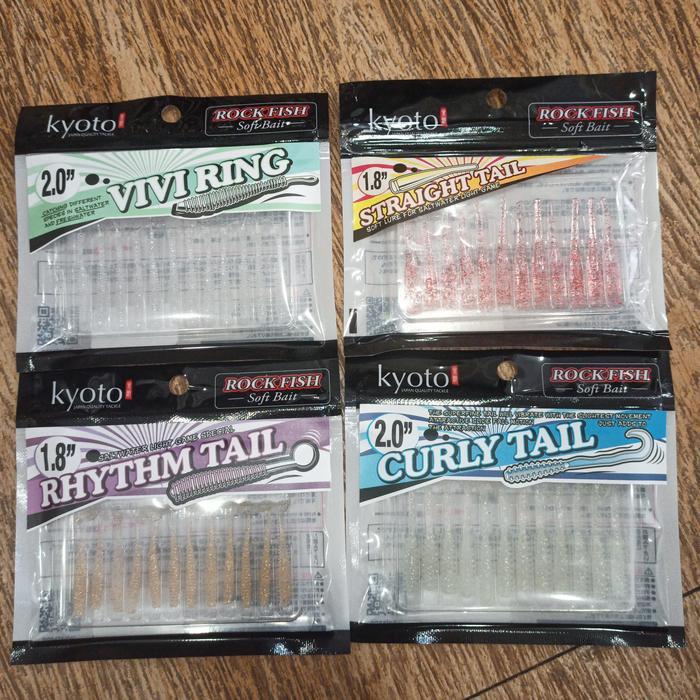 Metta Fishing Soft Lure Kyoto Rock Fish Curly Tail Rhythm Tail Vivi Ring Straight Tail Soft Bait - 0