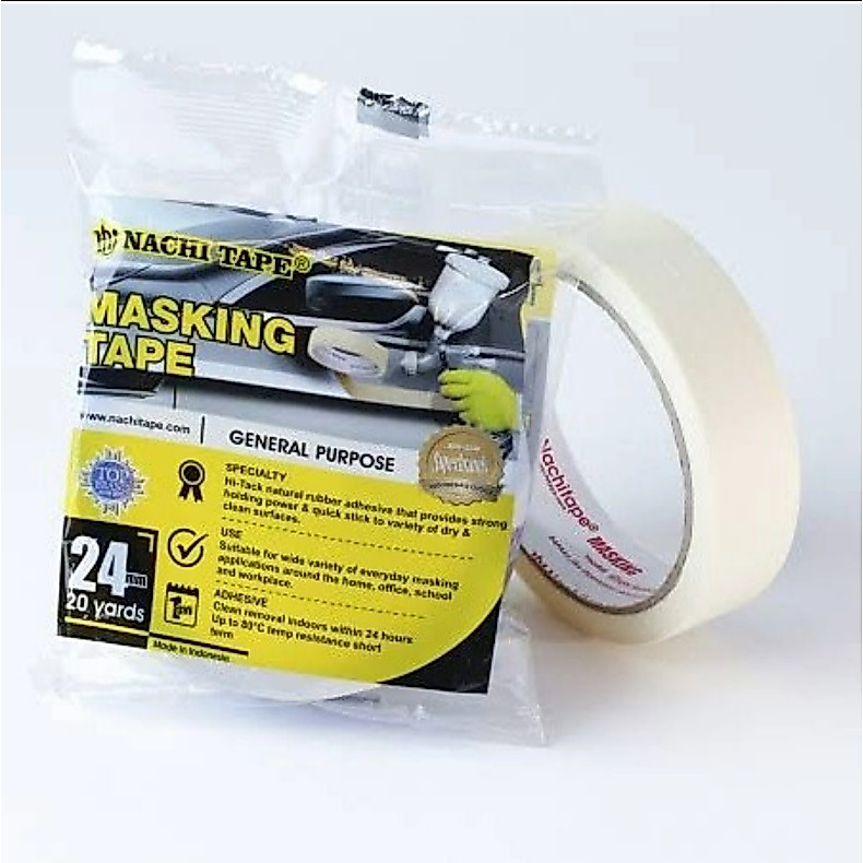 [Grosir] Lakban Kertas Masking Tape Nachi seperti Daimaru 1inch / 24mm x 20yard