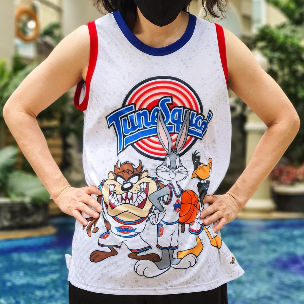 jersey basket jersey tune squad jersey space jam taz bugs daffy putih
