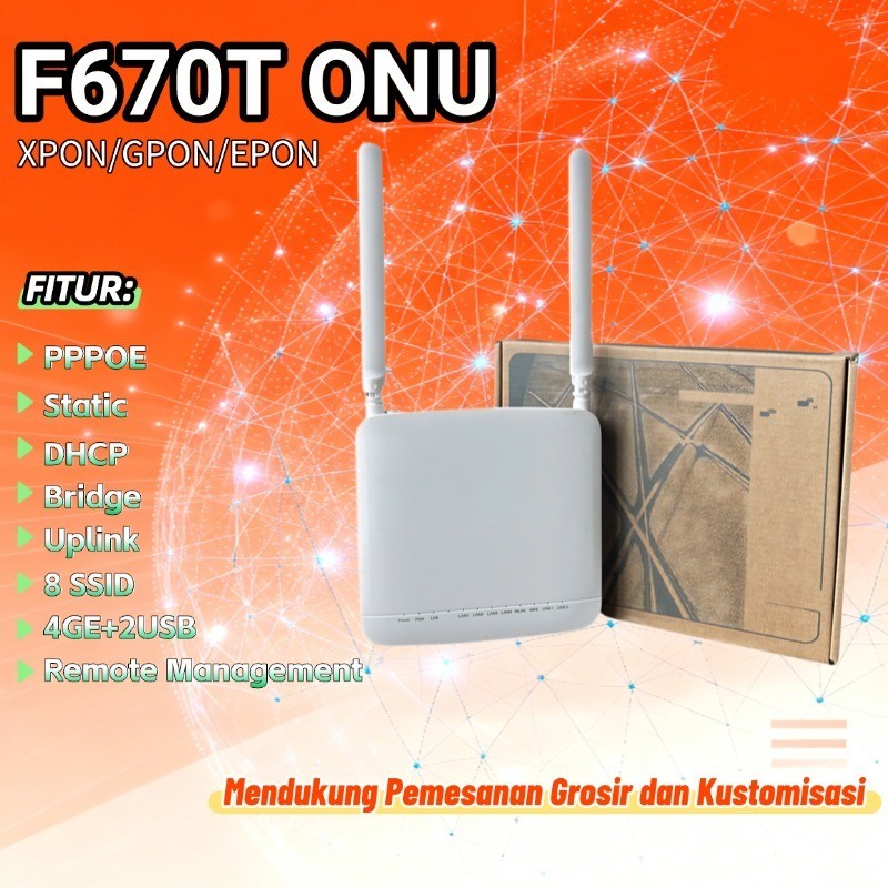 Baru Modem XPON ZTE F670T Dual Band DENGAN ADAPTOR