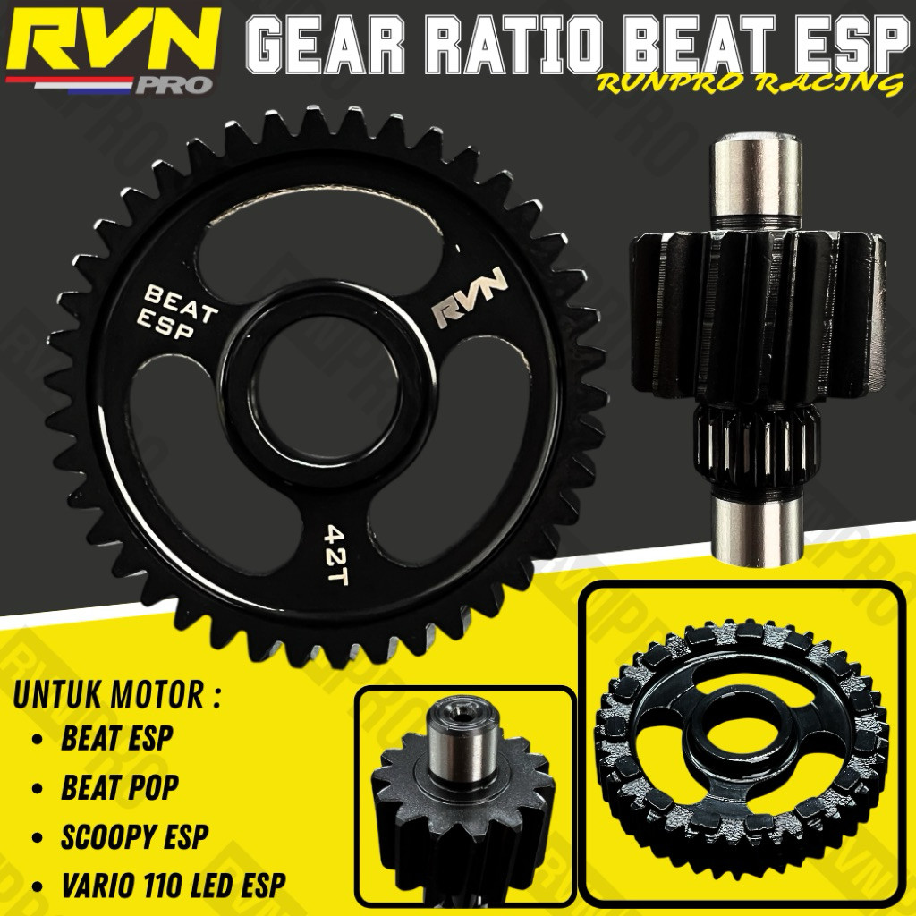 RVN GEAR GIR GIGI RATIO RASIO BEAT FI ESP BEAT POP SCOOPY ESP VARIO 110 LED ESP K44 14/43 15/42 15/4