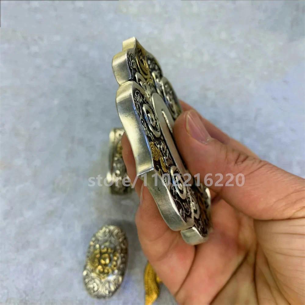 Exquisite Phoenix  Copper Gold Plated Silver Tsuba Handguard Fuchi Kashira Menuki For Real Japan Sam