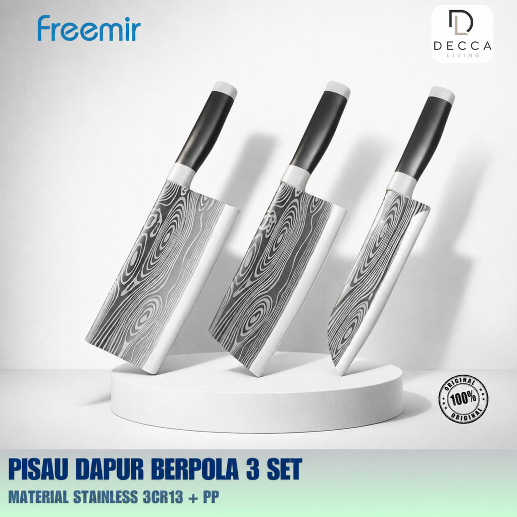 FREEMIR PISAU DAPUR BERPOLA 3 SET
