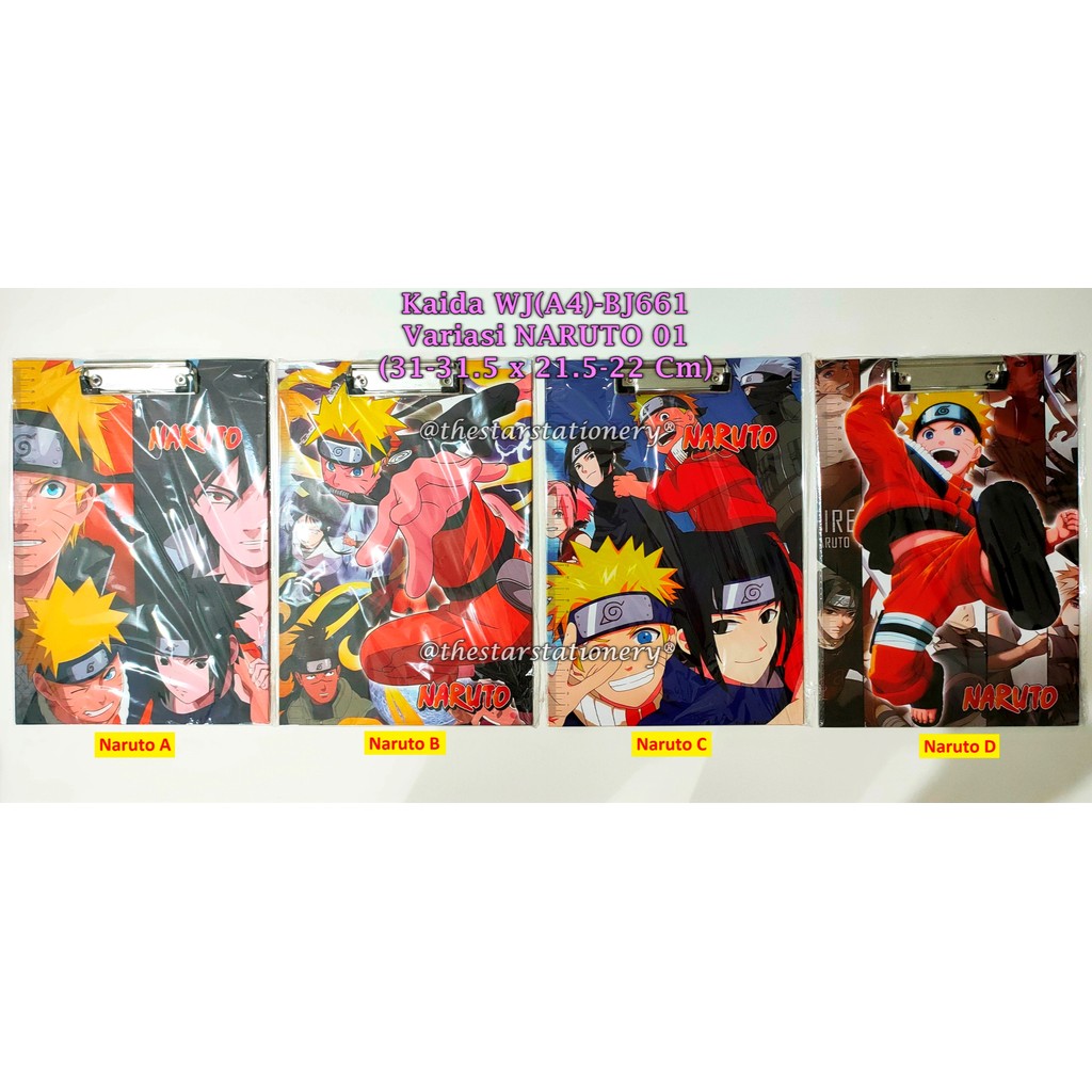 (1 Biji) Clip Board NARUTO 31.5 x 21.8 ~ Papan Ujian Naruto A4 Clipboard GXIMP WJ(A4)-BJ661
