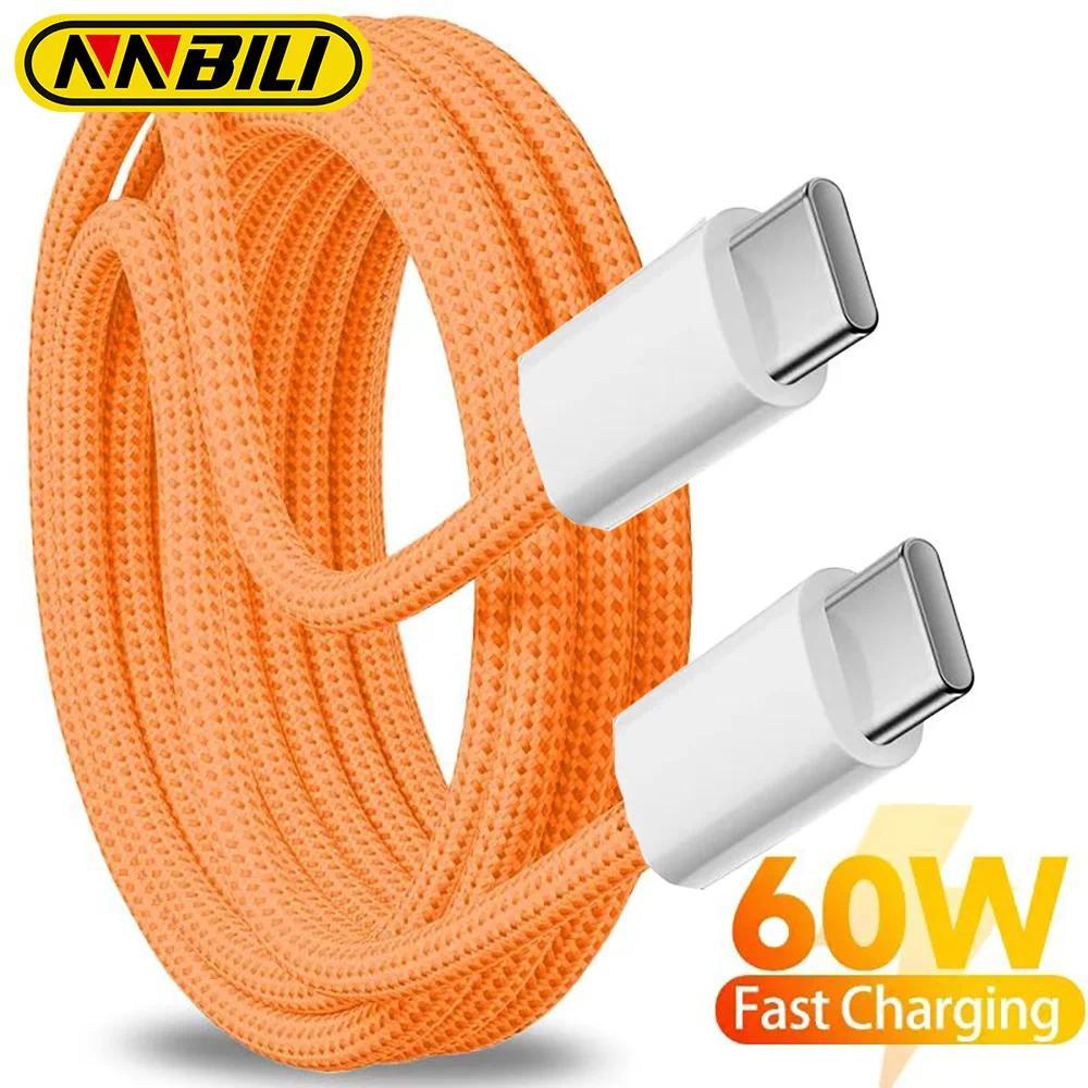 NNBILI USB-C to Type C Cable For iPhone 15 16 17 Pro Max PD 60W Fast arging For Huawei Xiaomi Samsun