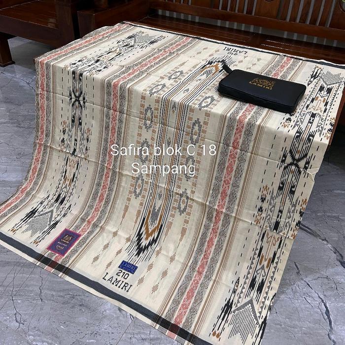 Sarung Lamiri TKD Songket // Brilliant Motif Muslim - Putih krem