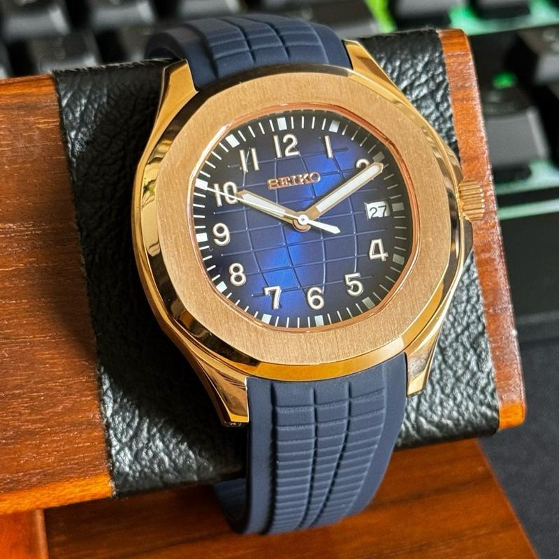 Seiko Aqua Blue Rosegold NH35 Automatic