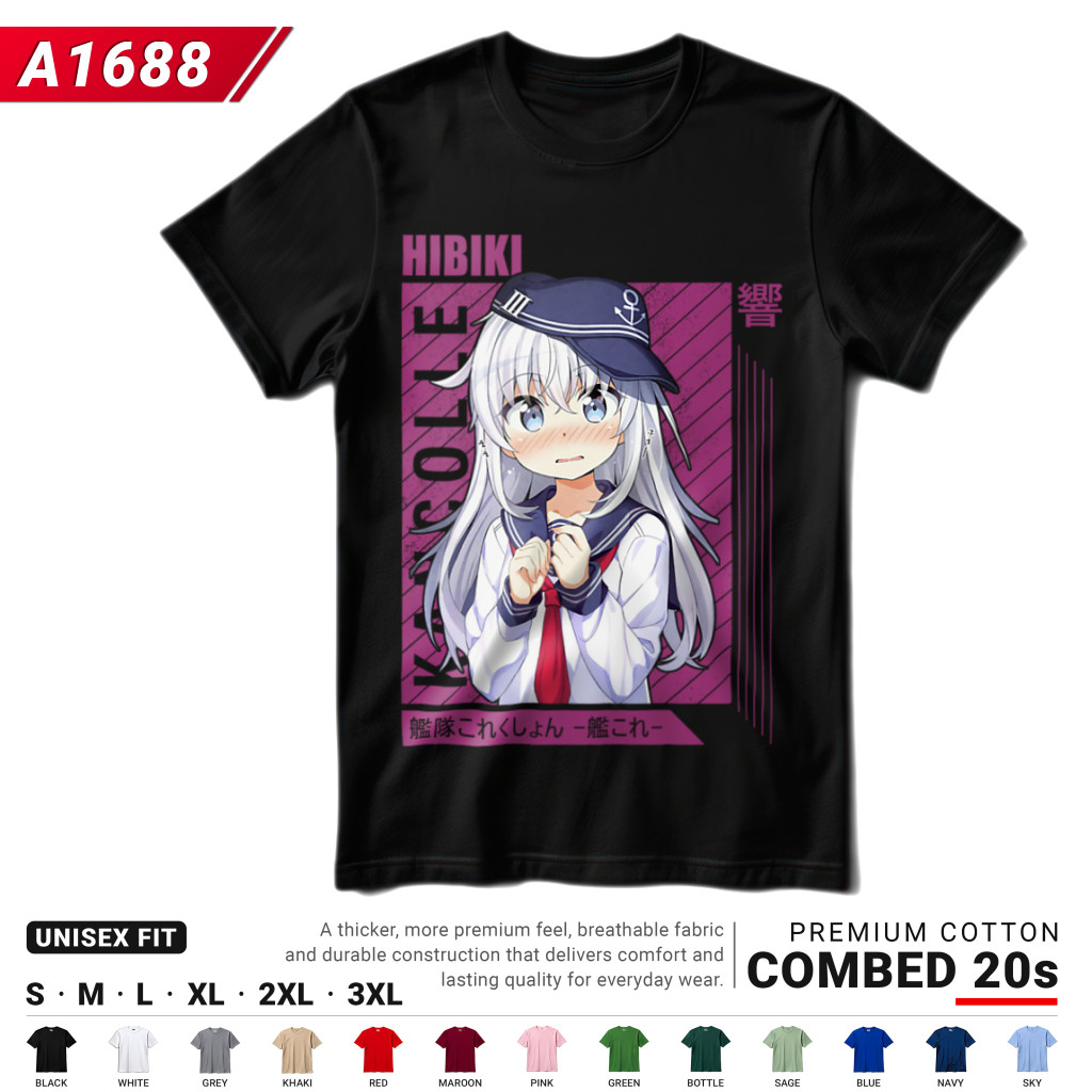 Kaos Anime KanColle - Hibiki (A1688) | Baju Tebal Cotton Combed 20s DTF Premium