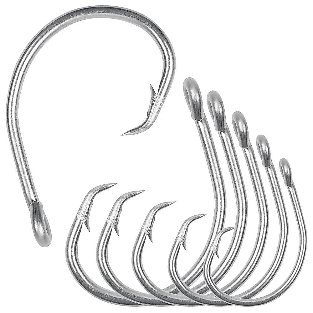 30Pcs Saltwater Tuna Fishing Hooks Stainless Steel Catfish Circle Hooks Big Game Fishing Hooks for C