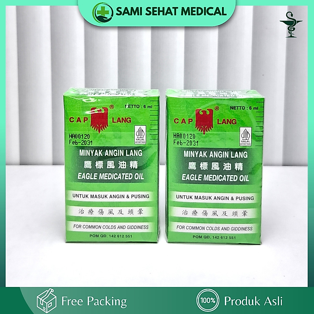 2 Pcs 6 Ml Cap Lang Minyak Angin Lang PPO