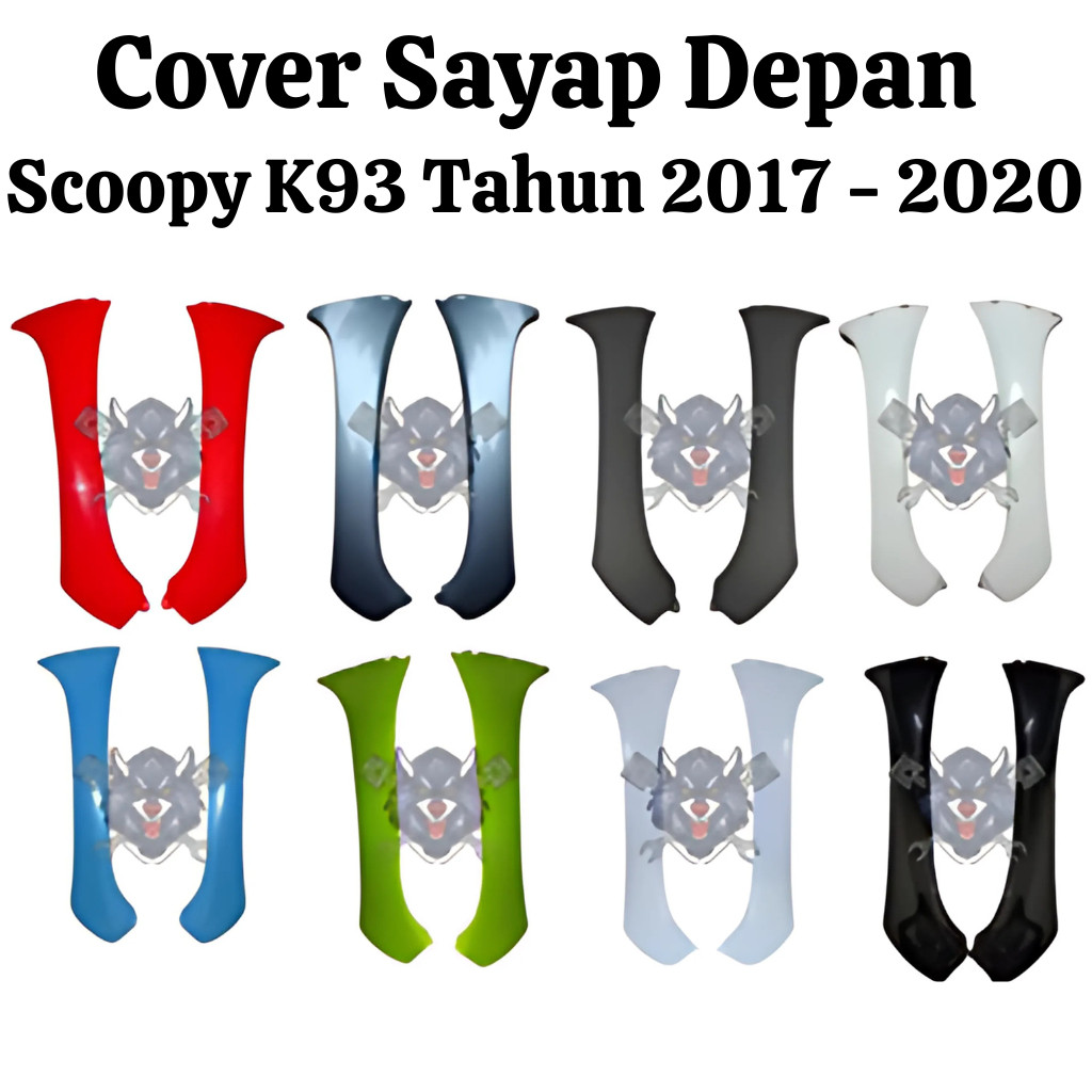Cover Sayap depan Kiri kanan legshield luar cover body depan scoopy fi esp k93 new 2017-2020 hitam h