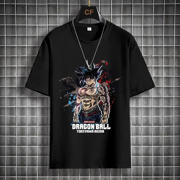 Kaos Lengan Pendek Dragon Ball Co-branded Anime Sekitar Goku High Quality O-Neck  Merek Trendy Ukura