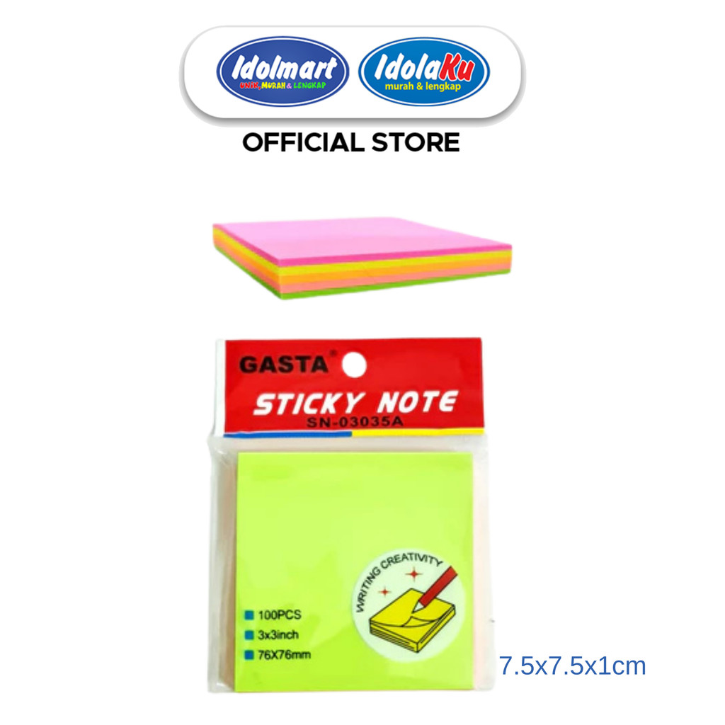 

IDOLMART Gasta Sticky Note Memo Tempel Warna-Warni - Bogor