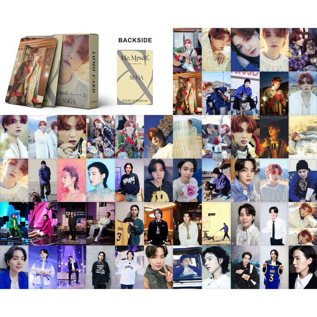 

55Pcs/Set Kpop idol Suga Photo Card Personal Photo "Wholly or whole me" Lomo Card Photocards Fans Collect Cards Gifts