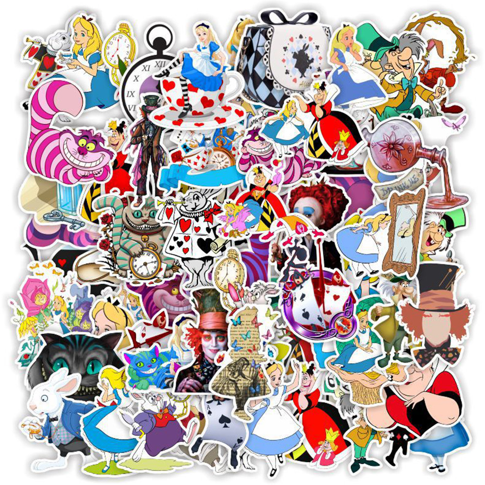 

10/30/50PCS Disney Movie Alice in Wonderland Stickers Kawaii Cartoon Decal Graffiti Laptop Phone Stationery Sticker for Kids Toy