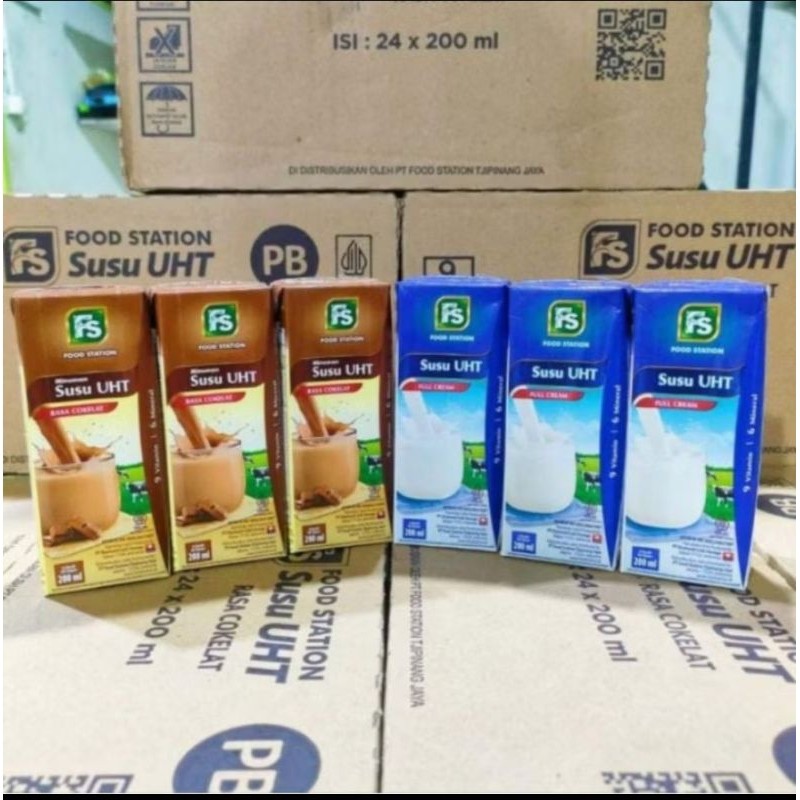 

SUSU UHT FS FOOD STATION 200ML 1 KARTON ISI 24PCS
