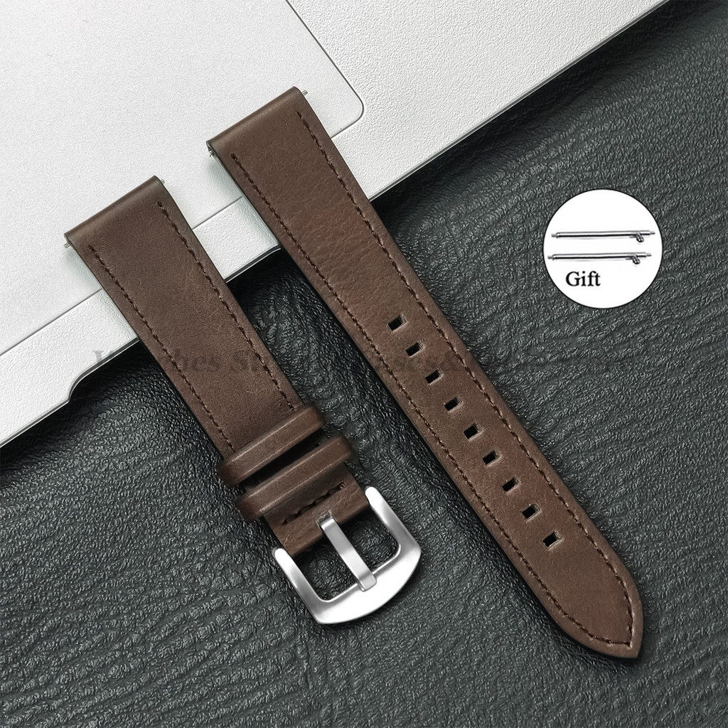 20mm 22mm Leather Strap for Samsung Galaxy Watch 7 6 5 4 40mm 44mm GearS3 Band Vintage Brown Bracele