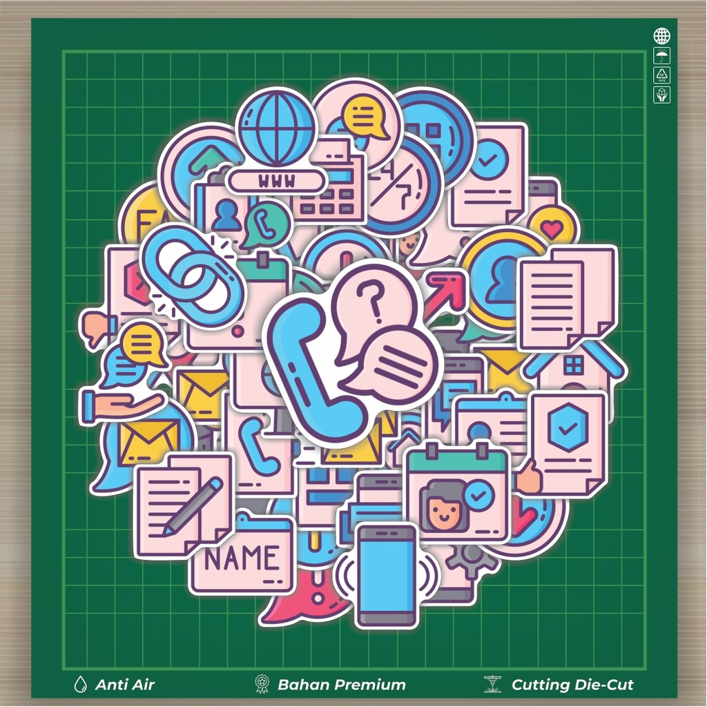 

HOT 50 PCS STIKER Stiker Contact us Crayons [Ikon Kontak] Stiker Fashion Cars Decal Dingin Kartu Album Custom Vinyl Anti Air- Sticker Aesthetic Buku Journal Koper Casing HP Tablet Laptop Helm Motor Botol Minum