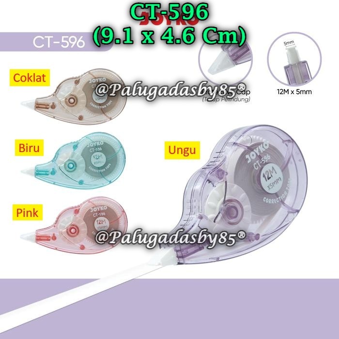 

(1 Pak/12) Correction Tape JOYKO CT-596 12 Meter / Pita Koreksi Correction Tape CT-596 (Pak/12)