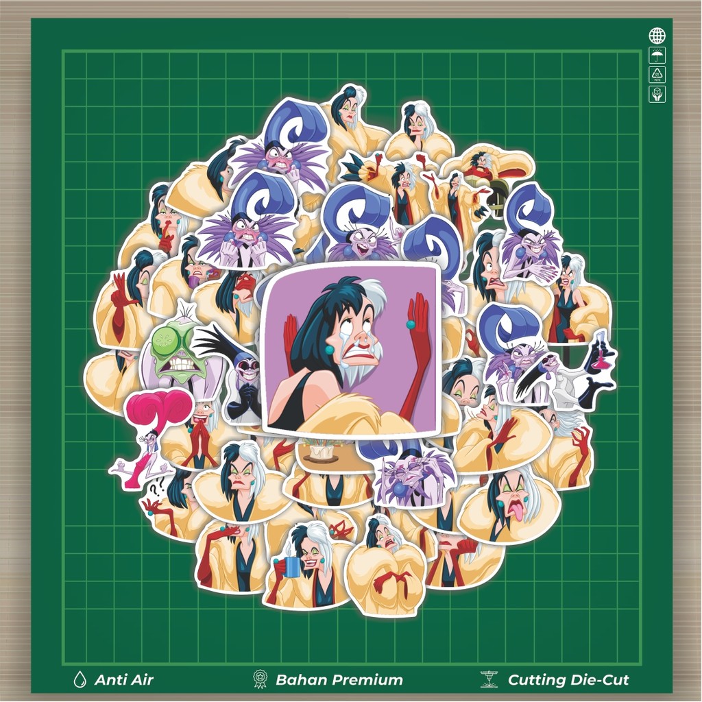 

Stiker Cutting Pack Stiker Karakter Cruella de Vil Isi 100Pcs Series Aesthetic Lucu Keren Untuk Koper Bahan Vynil