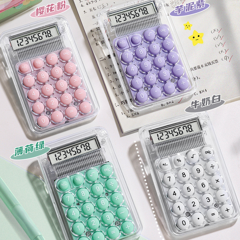 

Mini Transparent candy color Calculator Portable Calculator 8 gits LCD Electronic Home Office calculator School Stationery