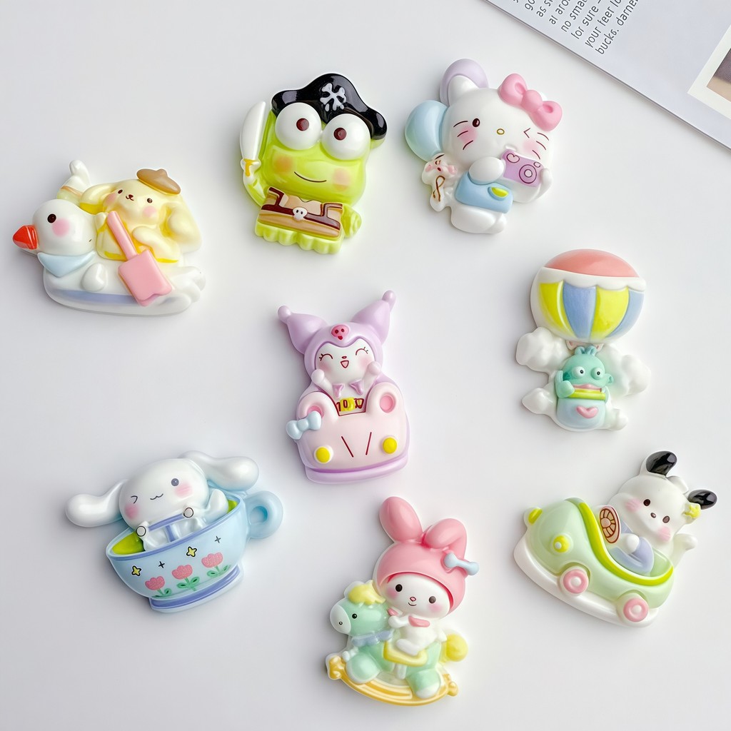 

10/20PCS Sanrio Bumper Car Series Resin Accessories DIY Phone Case Cream Glue Hair Clip Patch