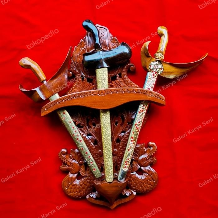Blawong Keris Isi 3 ukiran Naga Jawa Lambang PB X Kayu Jati Alusan XDI II