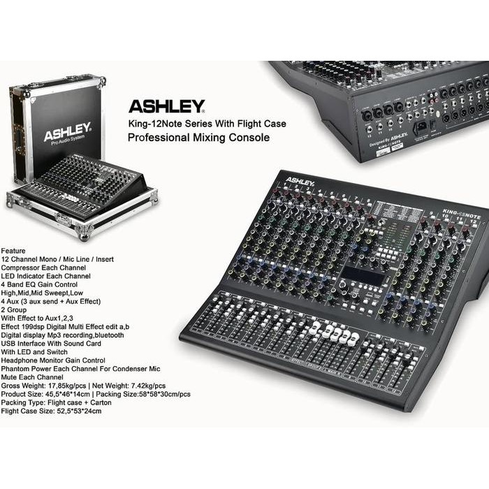 ASHLEY KING 12 NOTE MIXER ASHLEY KING 12NOTE ORIGINAL 12 CHANNEL FREE KOPER HARDCASE
