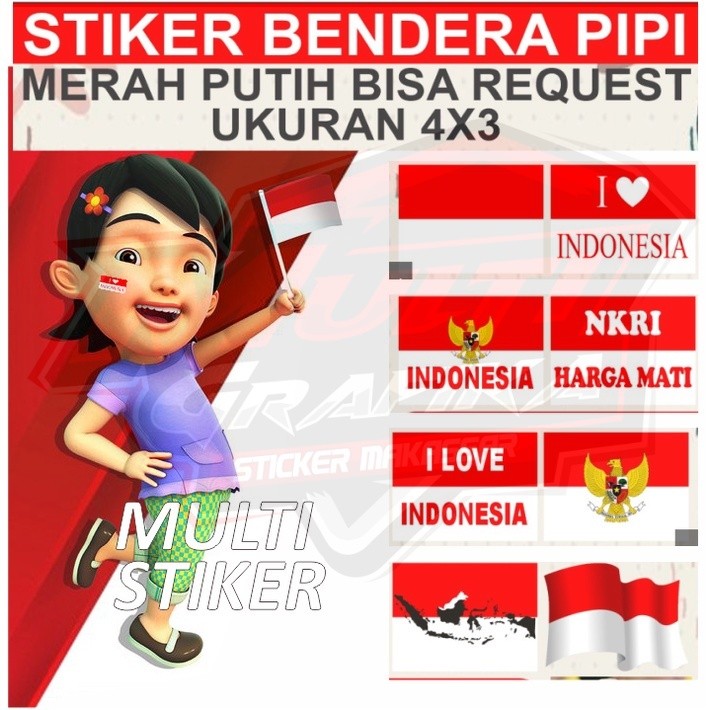 

Stiker Pipi Merah Putih - Stiker Bendera Merah Putih Multi Stiker