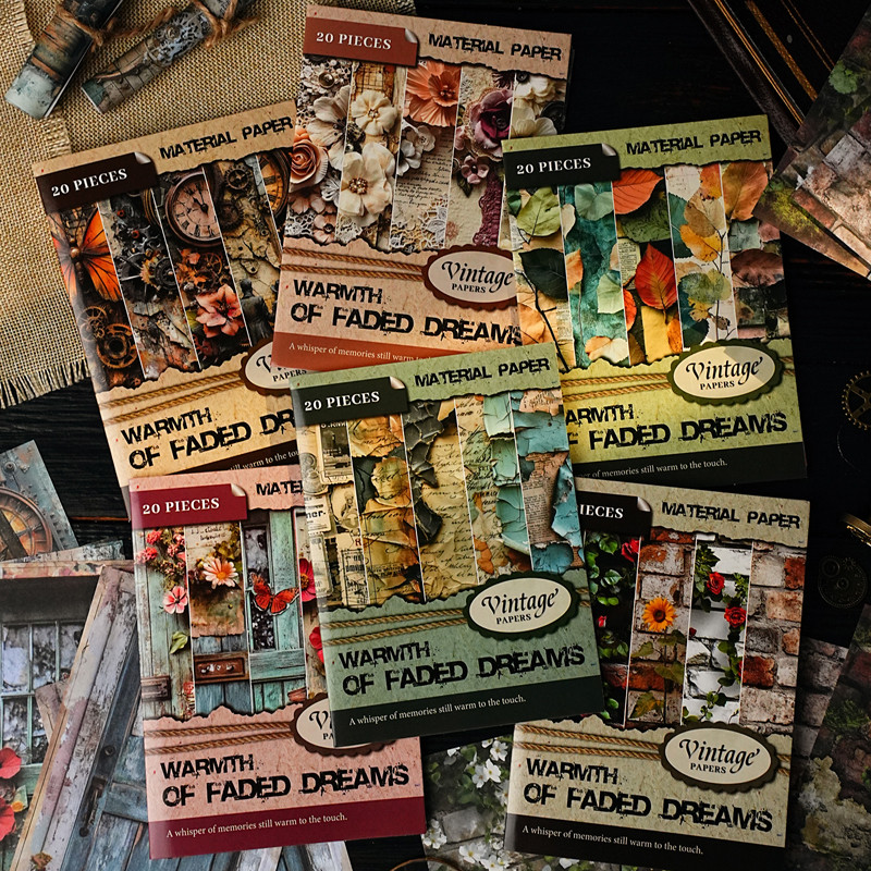 

20pcs Vintage Clock Butterfly Decor Scrapbooking Material Paper DIY Scrapbooking Decor Junk Journal Planner Stationery Paper