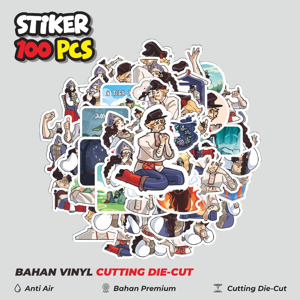 

Terbaru! 50 pcs Funny Character Boyars The Vilager Dekorasi Lucu Kreatif untuk Notebook, Skateboard, HP