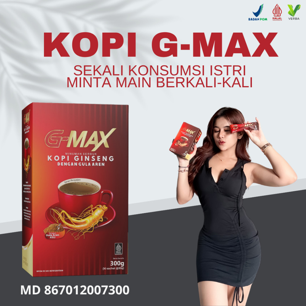 

TERLARIS Kopi G Max Minuman Instan Extra Kopi Stamina Gingseng Pilihan Dengan Gula Aren Tahan Lama Original Halal & Bpom