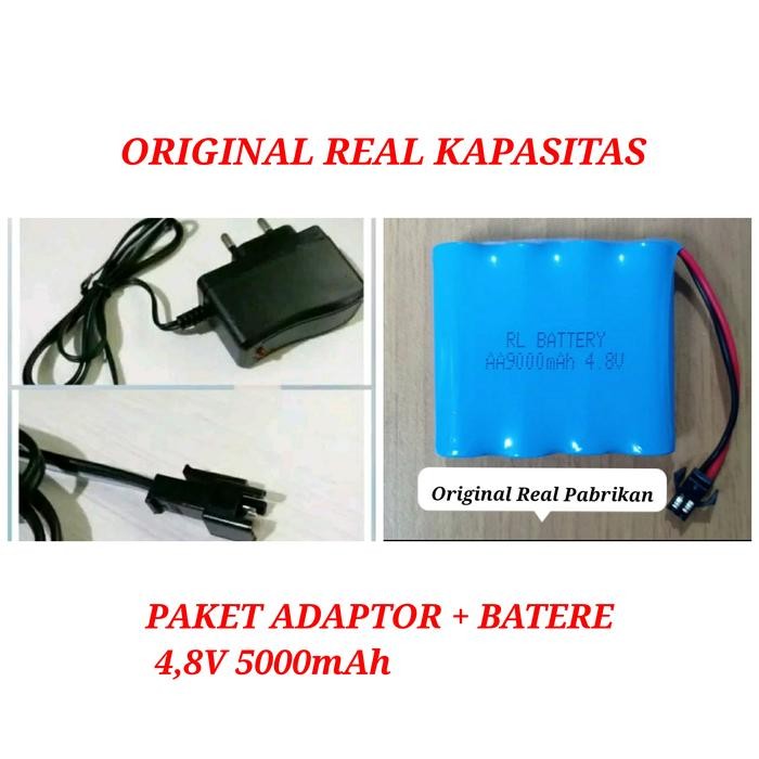 Mobil remot RC Charger Batere Dan Baterai 4,8V Mainan Remote Control - PAKET 4,8V 5000