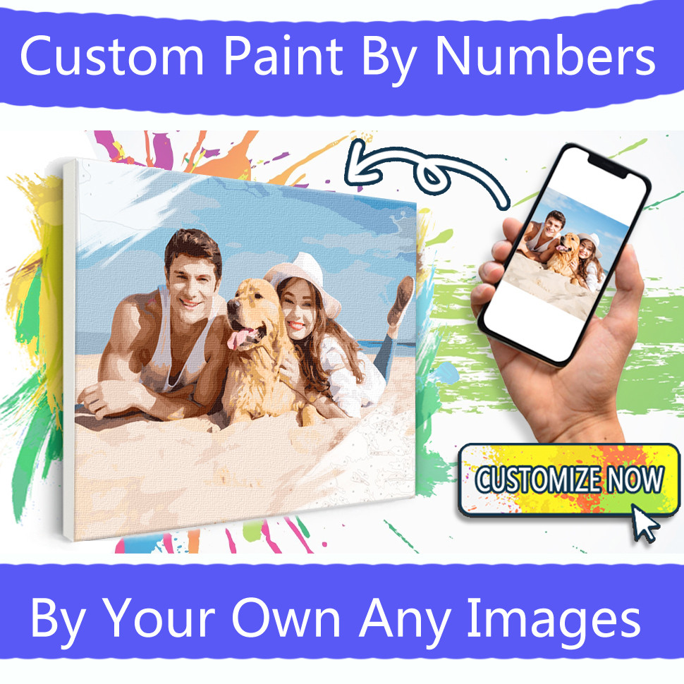

Custom DIY Painting by Numbers Kit Pets Family Couples Landscapes Personality Photo Customized Wall Art Home Decor Unique Gift