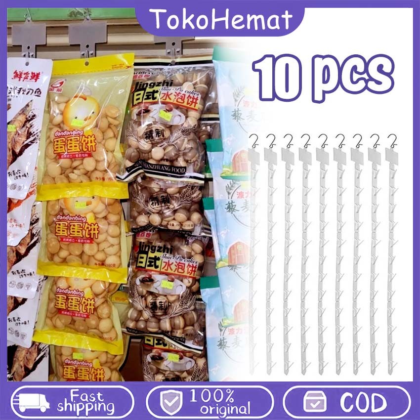 10PCS Clip Strip Display Snack Klip Display Makanan Gantungan Display Makanan Hanging Strip Snack
